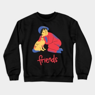 Boy and Dog Best Friends Crewneck Sweatshirt